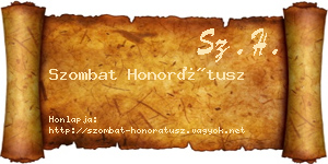 Szombat Honorátusz névjegykártya